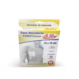 Le Roy Premium sterile absorbent gauze 10 x 10 cm (3.9 x 3.9 in)